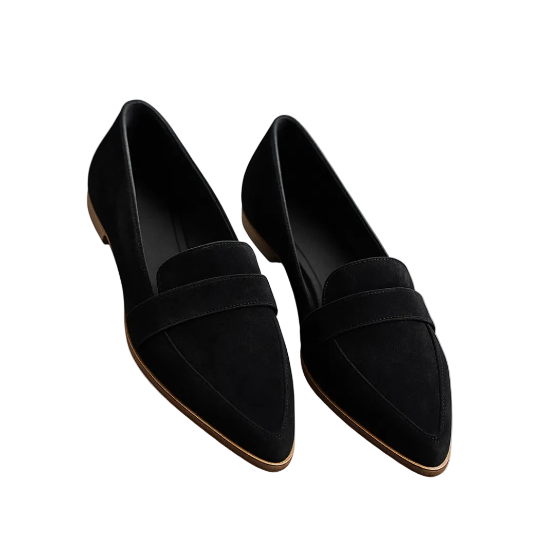 Stilige tå-loafers for kvinner i elegant design, perfekt som hverdagssko og kontorsko. Komfortable flate damesko.