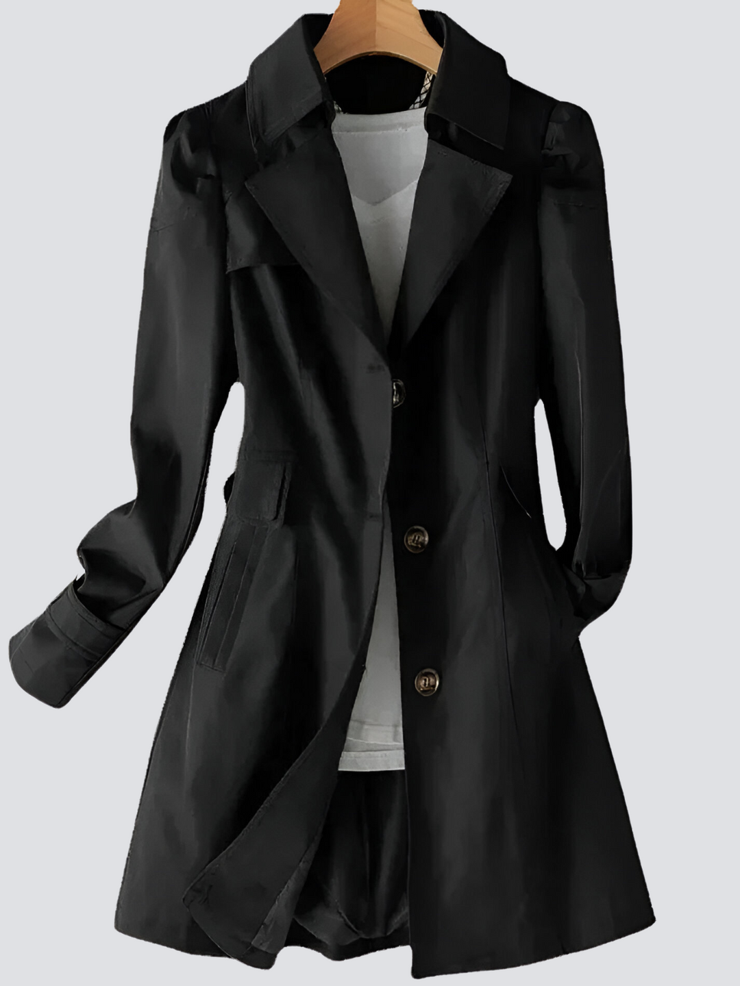 Kvinners klassisk trenchcoat, den perfekte vårjakken og høstfrakken. Elegant og allsidig for en tidløs stil.