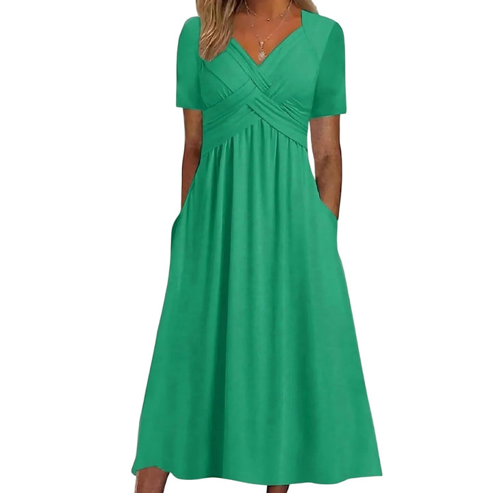 Elegant A-linje midikjole for kvinner, perfekt for fest og hverdagsbruk. Komfortabel og stilfull damekjole.