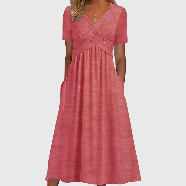 Allsidig kvinnes A-linje midikjole for alle anledninger. Elegant og komfortabel damekjole, ideell for fest og hverdag.