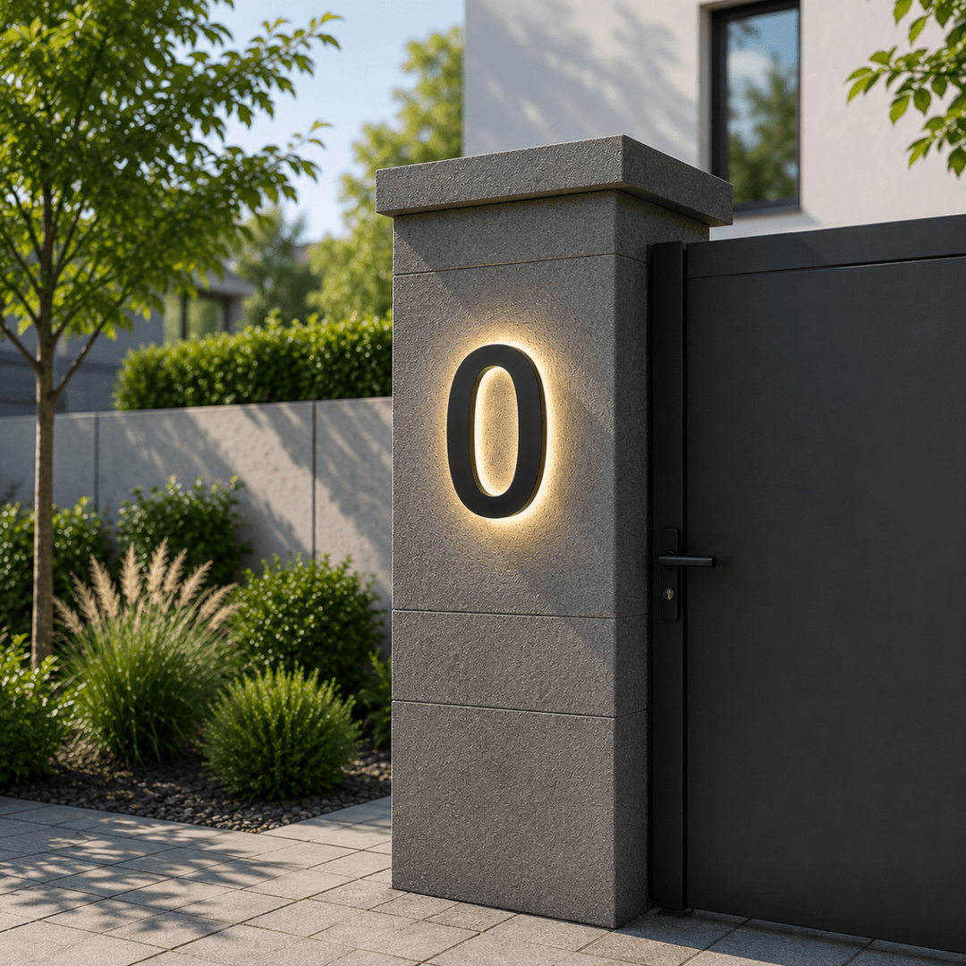 Estetisk LED-nummer som kombinerer funksjonalitet med moderne design for et hvert inngangsparti.