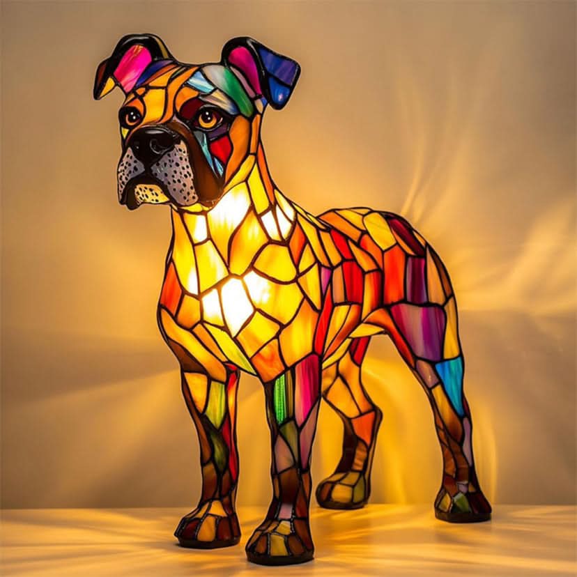 Lekker hund LED bordlampe, gir koselig lys og er en fin interiørdekorasjon.