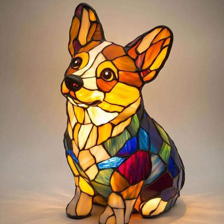 Unik LED hundelampe, dyredesign bordlampe, flott gave til hundeelskeren.