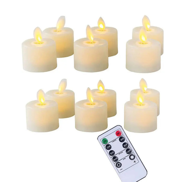 Realistisk LED tealight som etterligner ekte flamme, gir samme koselige følelse uten sot.