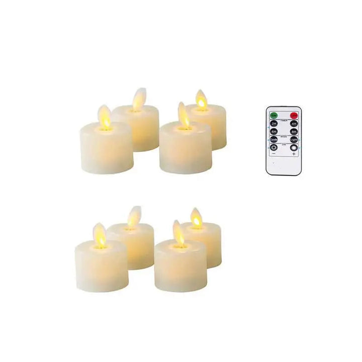Allsidige LED tealights med flakkende flamme, perfekt for stemningslys på terrassen eller festen.