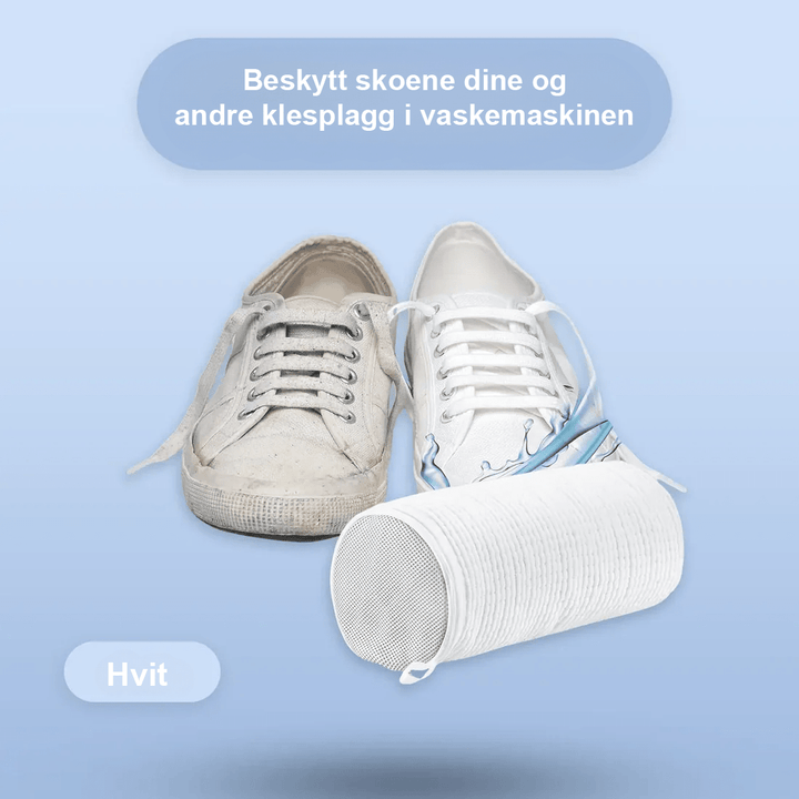 Effektiv skovaskepose for hygienisk skorengjøring og skånsom skopleie i vaskemaskinen.