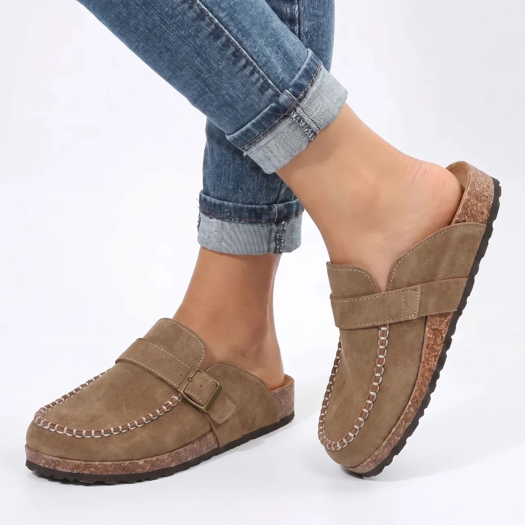 Lette brune loafers for dame med sklisikker såle, ideell komfortabel hverdagssko.
