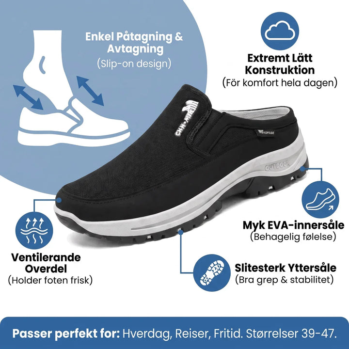 Lett og pustende herresko med slip-on design. Komfortabel fritidssko med EVA-såle for casual stil.
