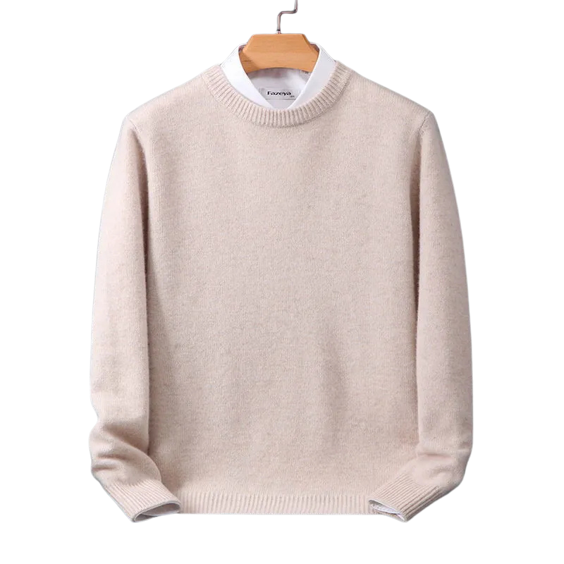 Elegant herre kasjmirgenser med tidløs stil. Varm strikkegenser ideell for høst og vinter, casual eller formell.