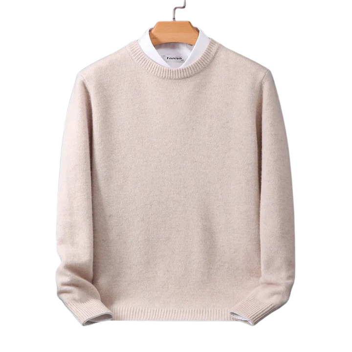 Elegant herre kasjmirgenser med tidløs stil. Varm strikkegenser ideell for høst og vinter, casual eller formell.