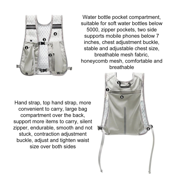 Lett og komfortabel unisex løpevest, ideell for lange turer, med refleks for økt sikkerhet.
