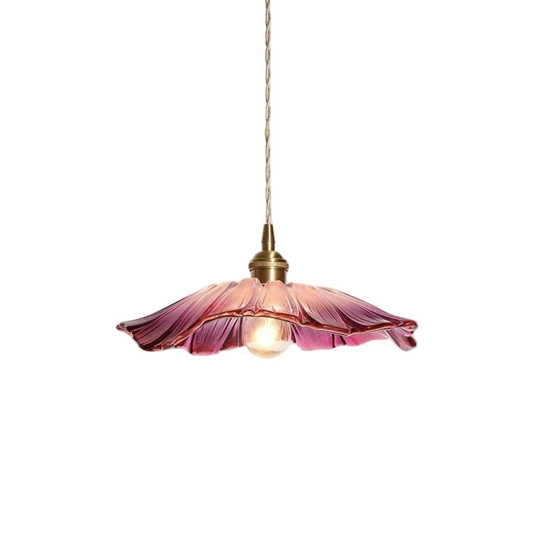 Lilla lotusglasslampe med retro design for stemningsfull interiørdekor. Perfekt som stue- eller soveromslampe.