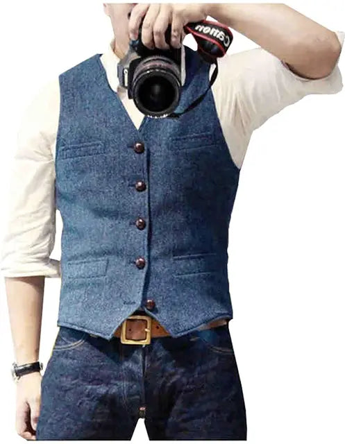Allsidig menns vest, kan styles med dress eller casual antrekk for et sofistikert utseende.