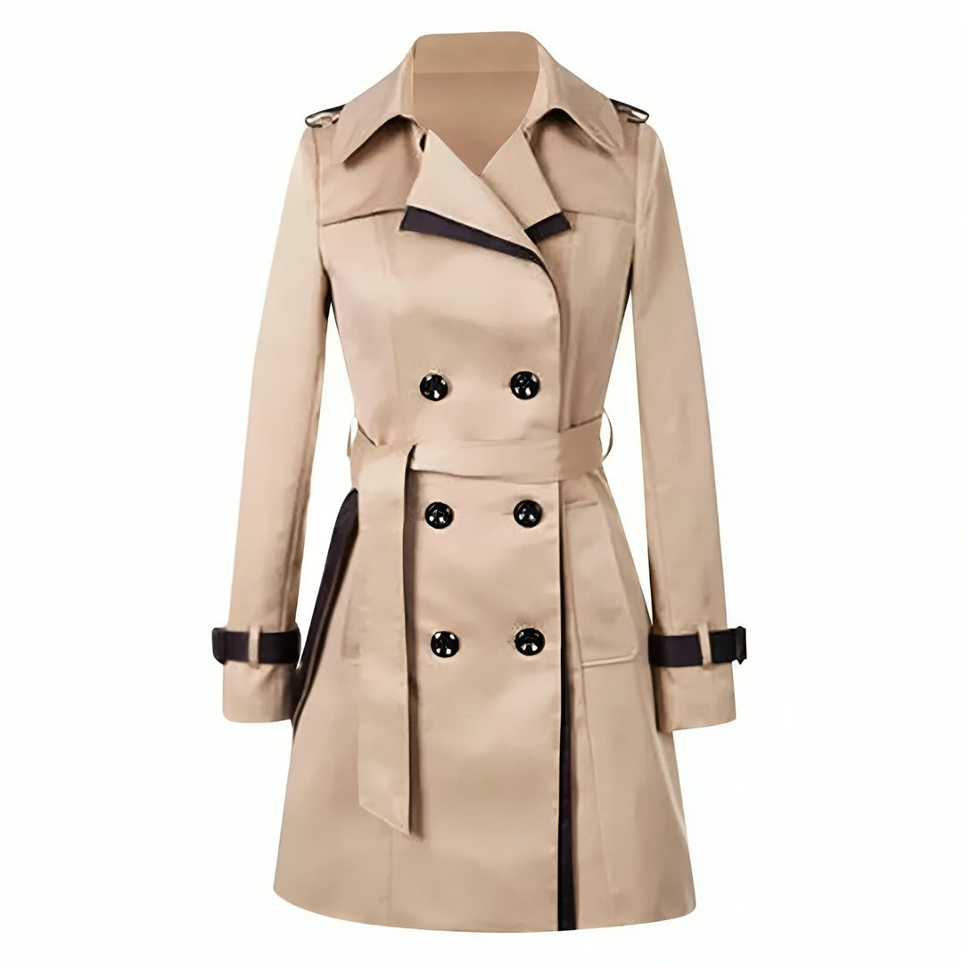Elegant lang trenchcoat for dame. Tidløs stil og allsidig allværsjakke for vår og høst, med justerbar midje.