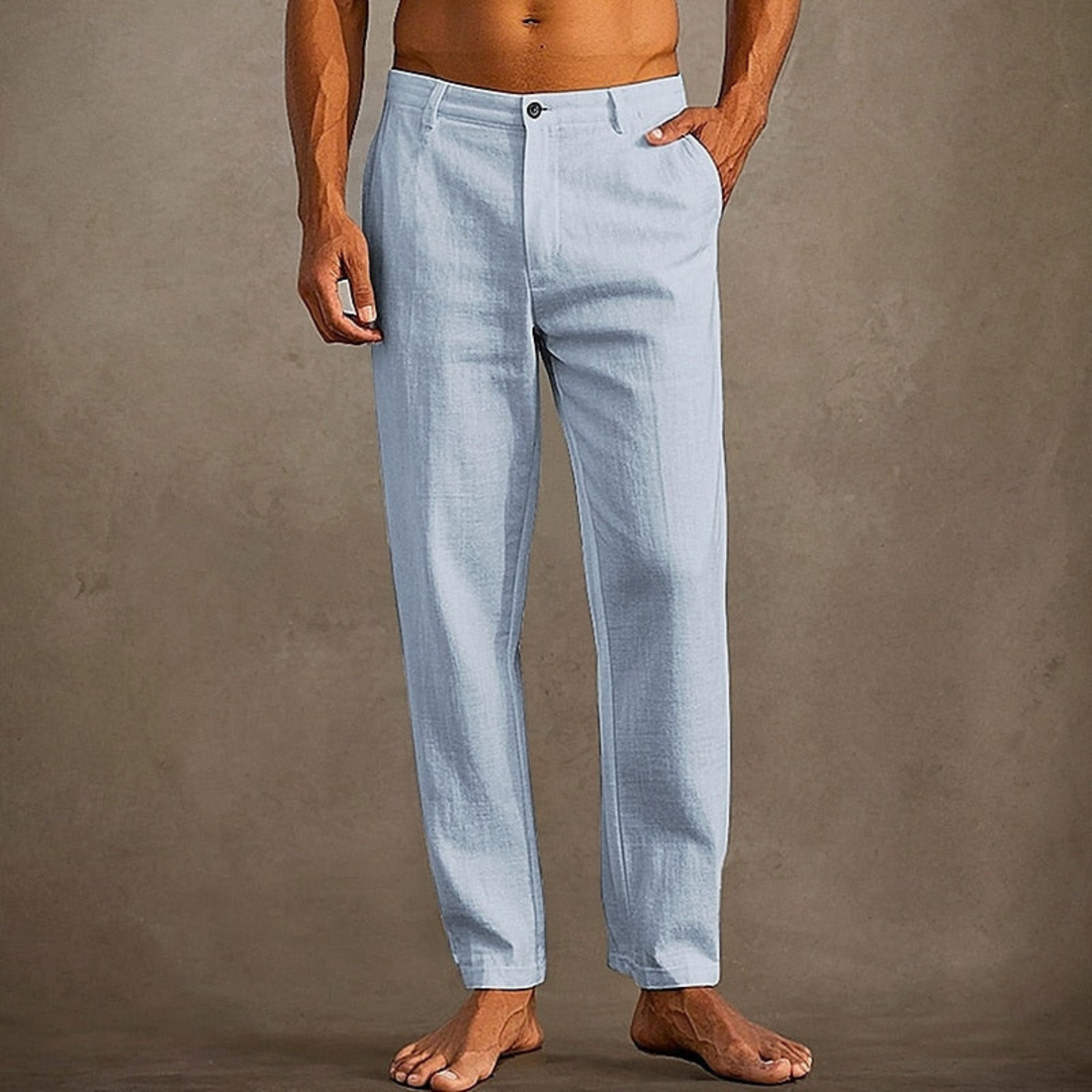 Komfortable casual bukser for menn, myke og lette. Perfekt for varme sommerdager.