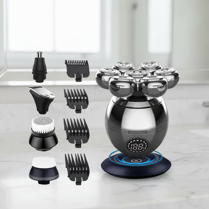 Oppladbar 7D elektrisk barbermaskin for menn, reisevennlig og vanntett for en irritasjonsfri shave.