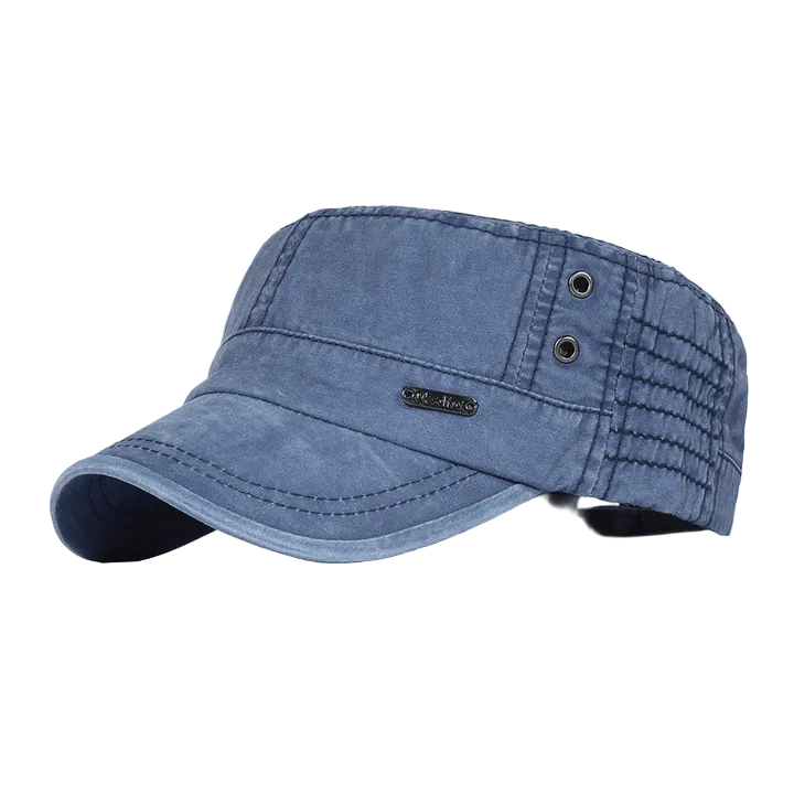 Menns justerbar flat cap i militærstil, perfekt for fritid og uformelle anledninger.