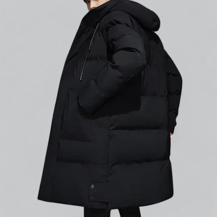 Robust menns lang parka vinterjakke. Varm, vanntett og vindtett yttertøy for herre, ideell for kaldt vær og fritid.