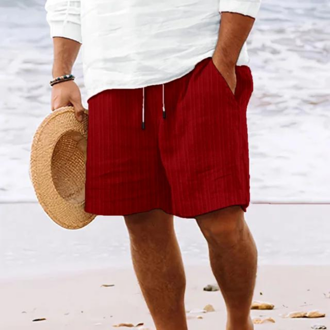 Funksjonelle menns shorts, rasktørkende og pustende, egnet for aktive sommeraktiviteter.