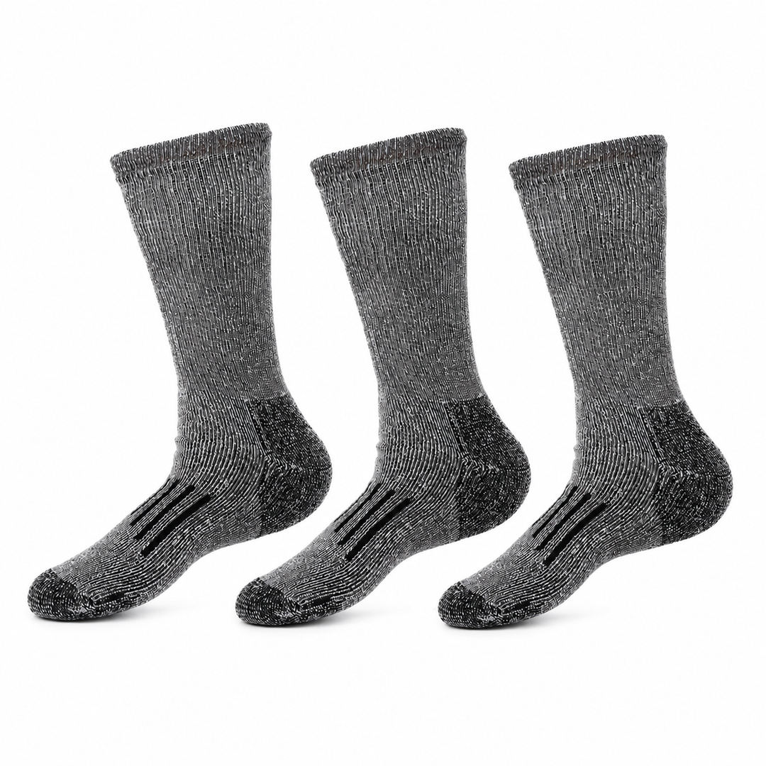 3-pakk unisex merinoullsokker for varme føtter. Perfekte vintersokker og tursokker med 80% ull for friluftsliv.