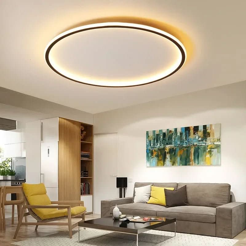 Skandinavisk LED-taklampe. Moderne innendørs belysning med dimbar funksjon for hjemmet.