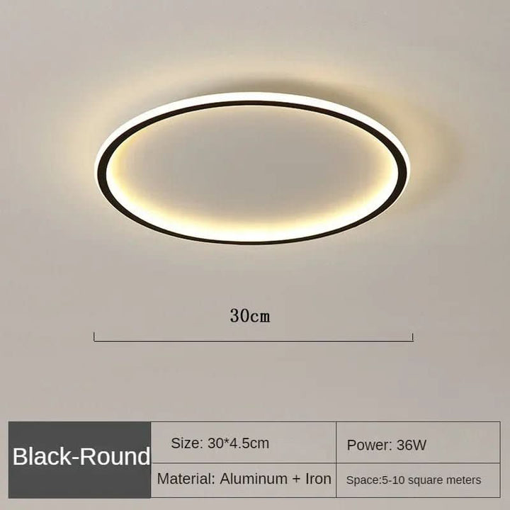 Skandinavisk LED-taklampe for hjemmeinnredning. Rund, moderne og energieffektiv belysning.
