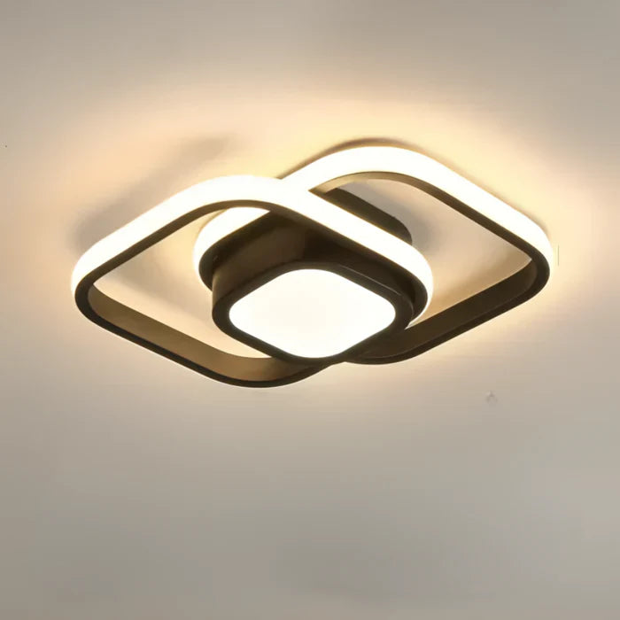Taklampe i moderne design med LED. Dobbel ring-form, perfekt for stilfull rombelysning.