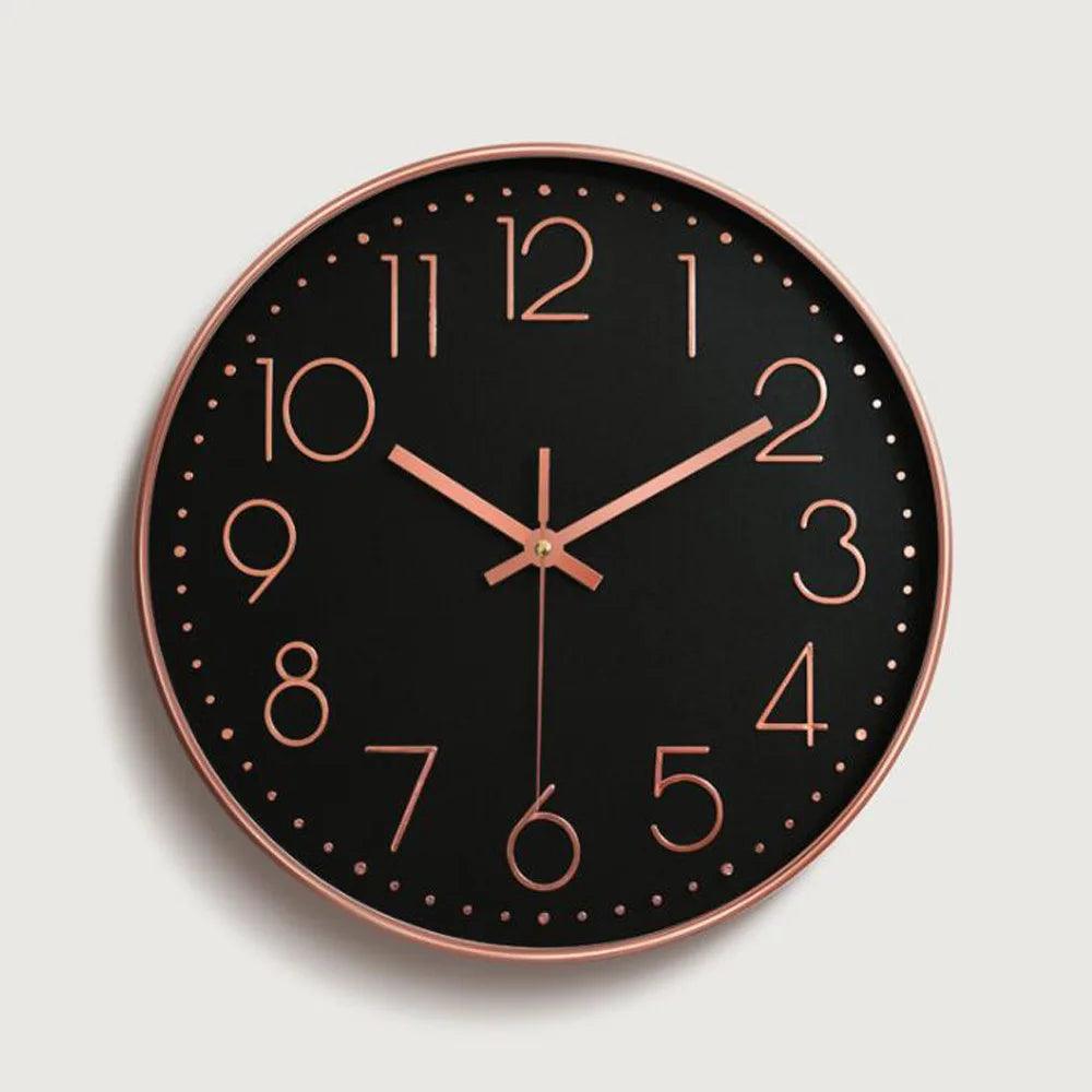 Moderne stueklokke, 30 cm, lydløs og minimalistisk, perfekt for stilfull boliginnredning.