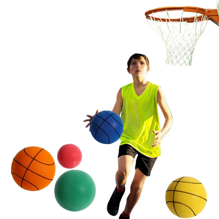 Støysvak innendørs basketball i kompositt for stille hjemmetrening og forbedret koordinasjon.