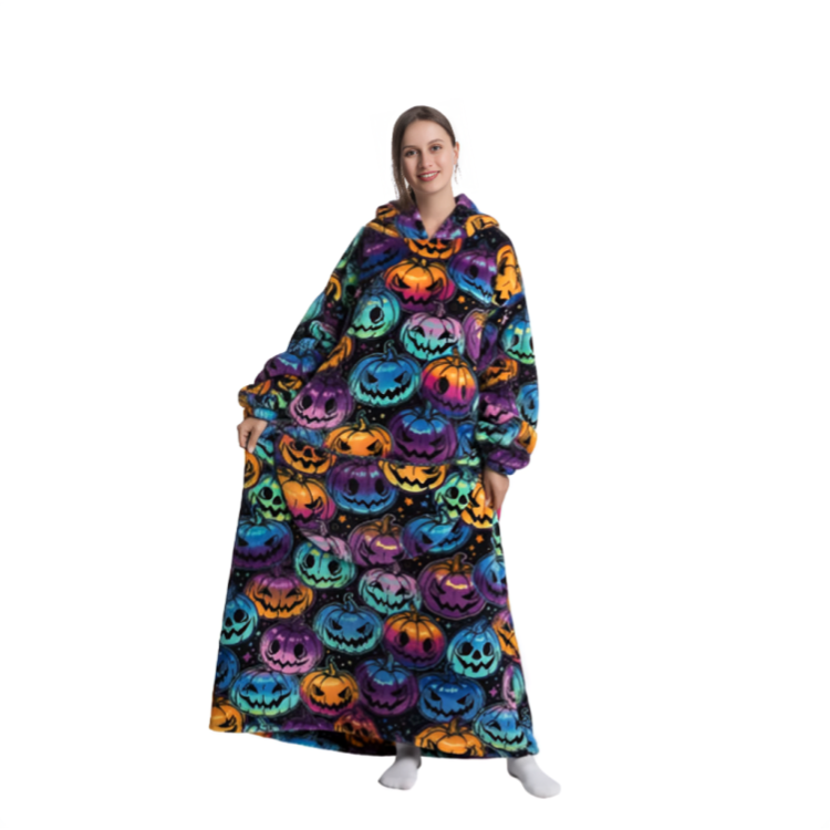 Oversized flanell hettegenser for barn, lek og kos i en varm genser.
