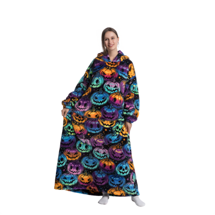 Oversized flanell hettegenser for barn, lek og kos i en varm genser.