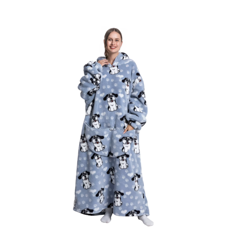 Oversized flanell hettegenser for familiebruk, til voksne og barn.