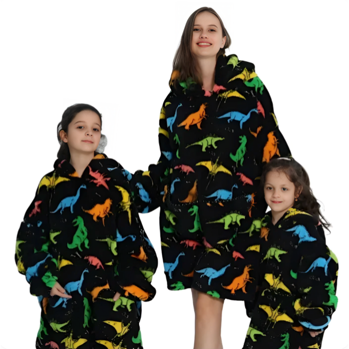 Stilren oversized flanell hettegenser i nøytrale farger for voksne.