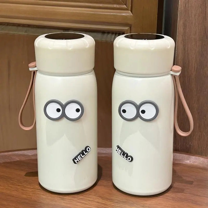 Stilfull 400ml isolert vannflaske for damer. Morsom BPA-fri drikkeflaske, perfekt for reise.