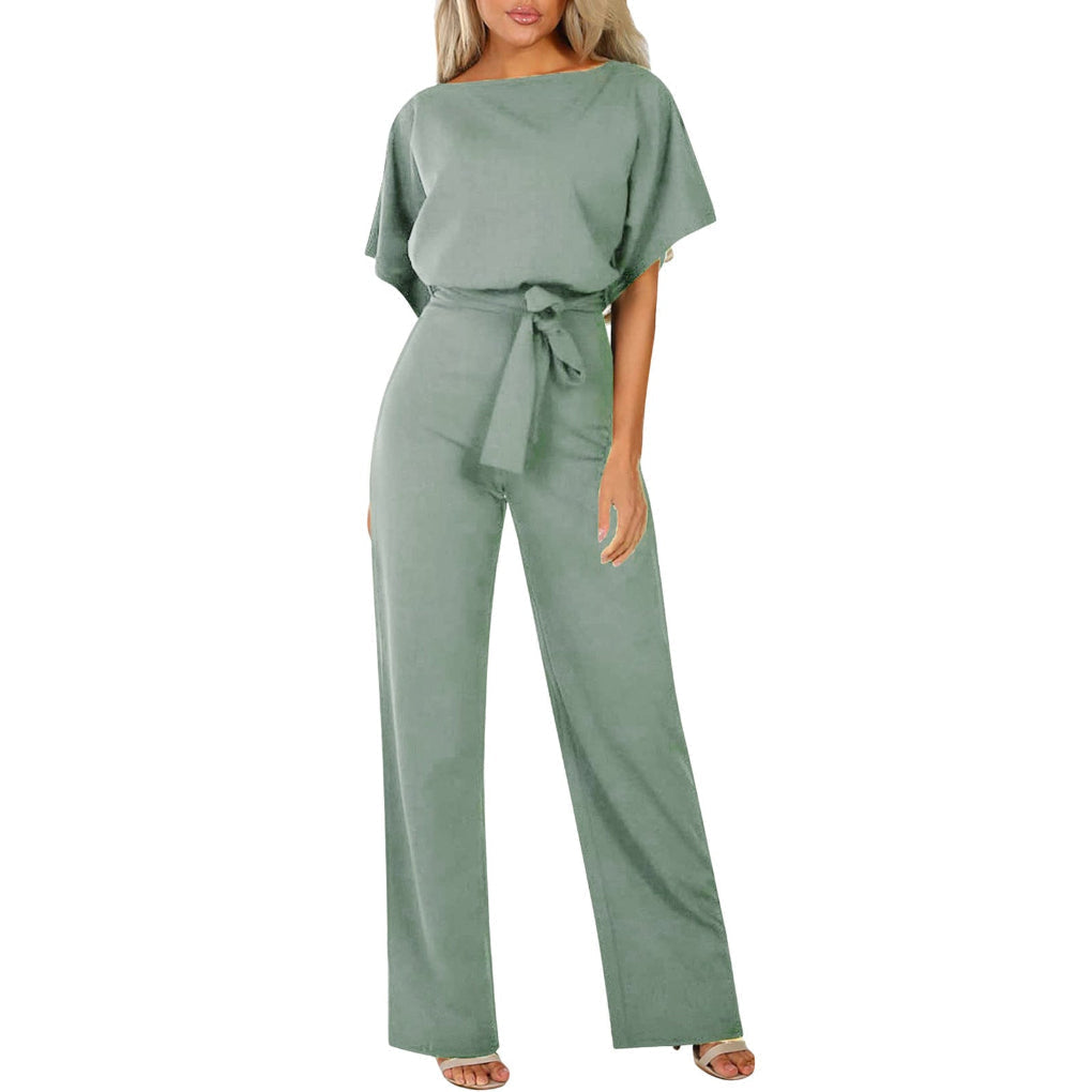 Moderne damejumpsuit med brede ben. Elegant og komfortabel helårsstil, ideell for en stilig look.