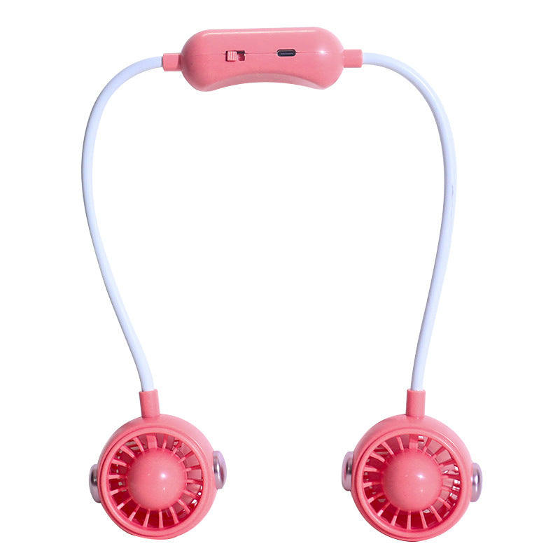 Moderne blå USB desktopvifte med to justerbare vifter for personlig kjøling på kontoret eller hjemme.