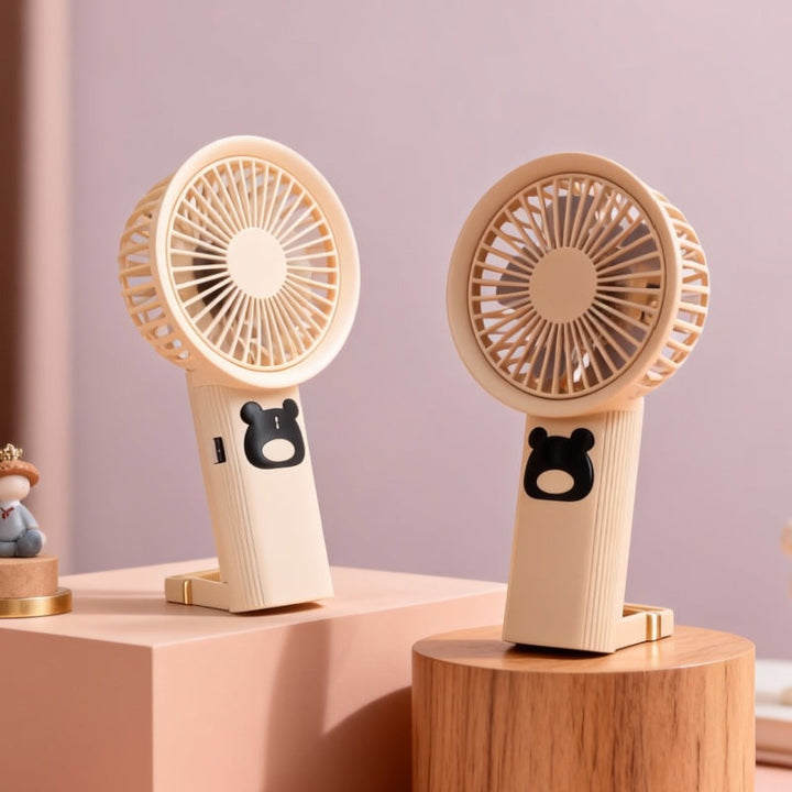 Bærbar håndvifte med søtt dyremotiv, perfekt for personlig avkjøling på sommerreise. Stille USB-vifte for kvinner og menn.