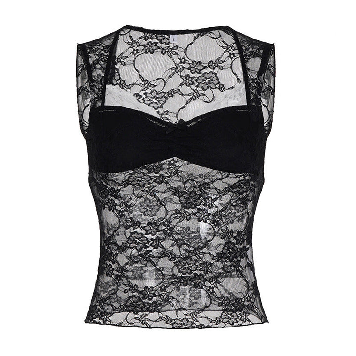 Fasjonabel tanktopp for dame, spiss hals med feminine detaljer. En allsidig topp til hverdags og fest.
