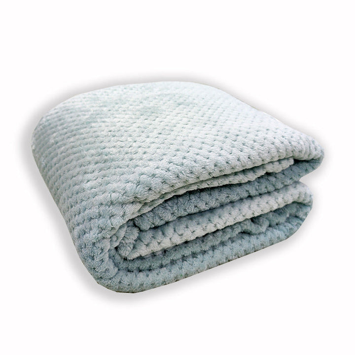Perfekt gavetips: Dame koseteppe i vaffelstruktur. Mykt og varmt mikrofiberteppe for hjemmekos og velvære.