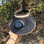 Svart med brun kant – Battery+Solar vifte