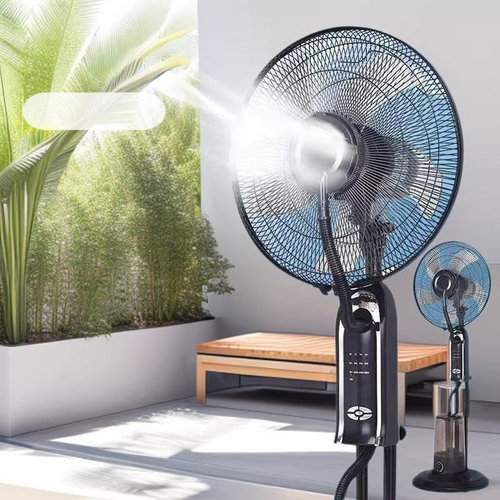 Elegant unisex vifte med tåke, designet for optimal luftfukting og kjøling i alle rom. Skaper komfortabel sommeratmosfære.