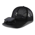 Cap Solar Square Fan – Svart