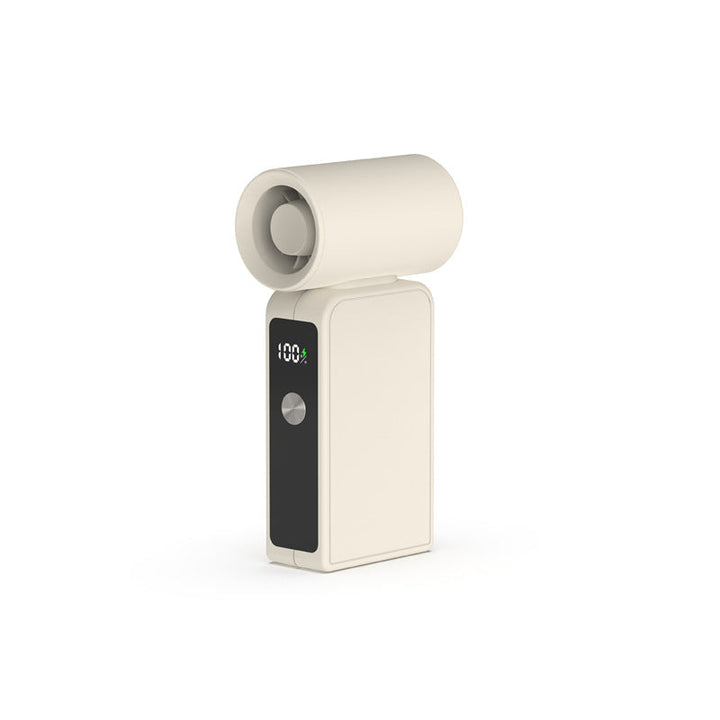 Bærbar høyytelsesvifte med digital styring, ideell for personlig kjøling på kontor, reise eller sommerbruk. Batteridrevet.