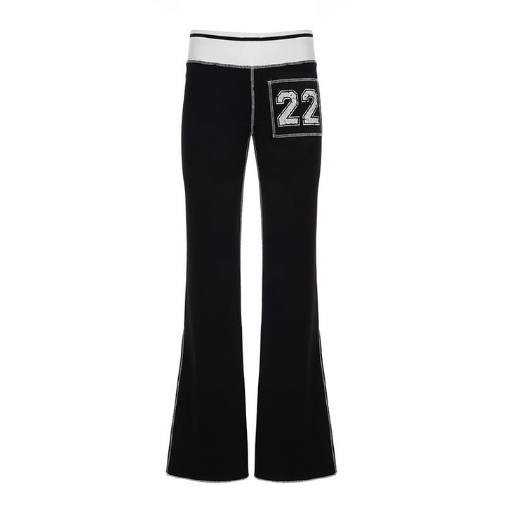 Stilige svarte damebukser i bootcut-modell med elastisk midje. Allsidig for både jobb og fritid.