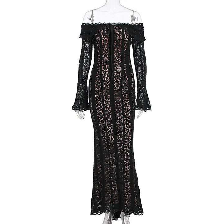 Tettsittende off-shoulder damekjole med elegant snitt. Perfekt for festlige anledninger.