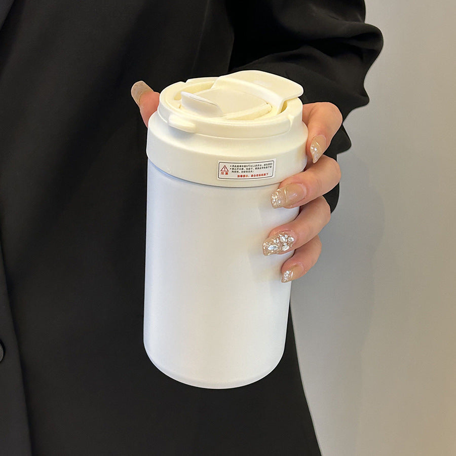 Lekkasjesikker isolert termokopp for kvinner, 500 ml, med praktisk håndtak. Perfekt reisekopp for kaffe/te.