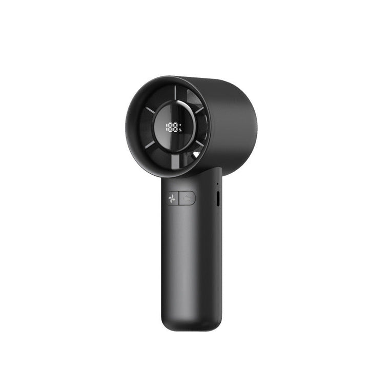 Unisex oppladbar håndholdt vifte i hvit farge, perfekt for personlig kjøling på reise og sommerbruk.