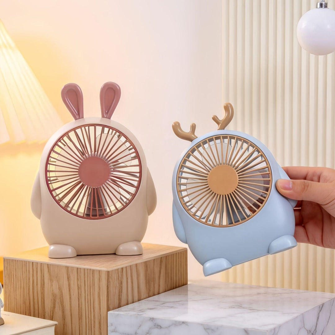 Bærbar håndvifte for damer med sjarmerende elgdesign, perfekt for personlig kjøling om sommeren.