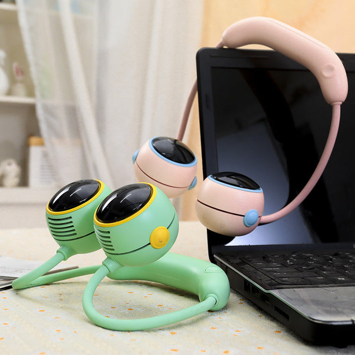 Komfortabel personlig vifte for nakken, usb-ladbar, med lekent dyredesign. Ideell for sommer.