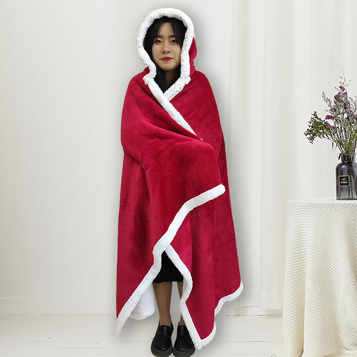 Allsidig dame varmeomslag: En myk, oversized teppehettegenser for varme og avslappende stunder.